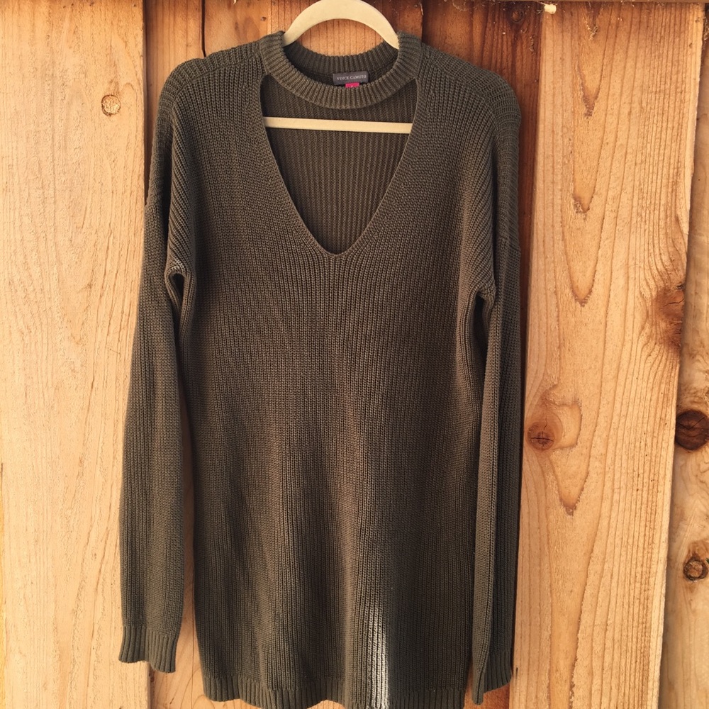 Vince Camuto Deep V cowl neck sweater